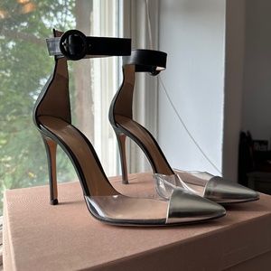 Gianvito Rossi PVC Leather Ankle Strap Heel